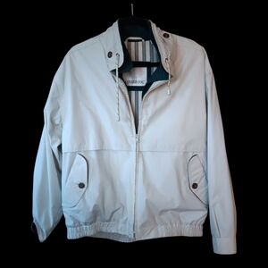 London Fog Men's Beige Jacket with Green Accents